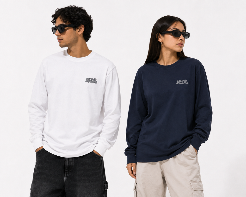 Long Sleeve Tee Grey Streetwear Logo