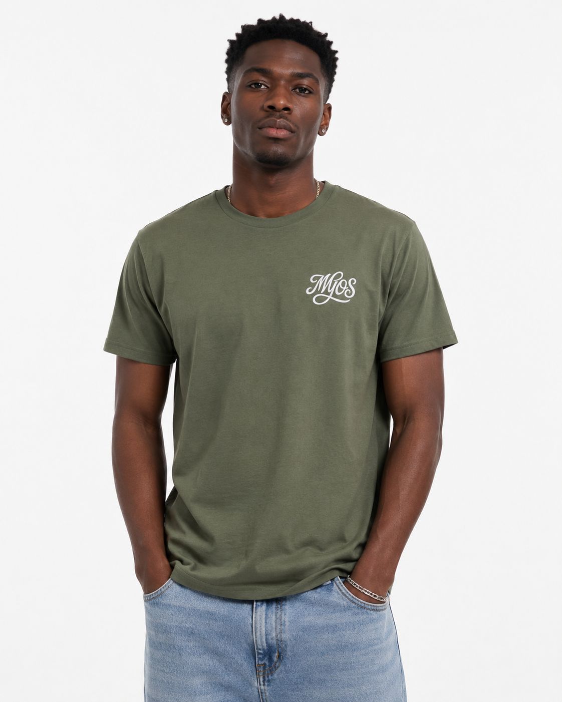 Men's T-shirt MYOS White Cursive Logo