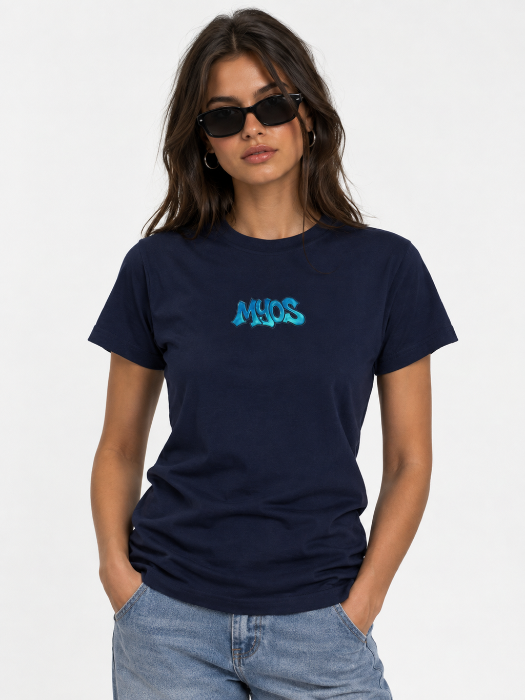 Women's T-shirt Mixed blue logo