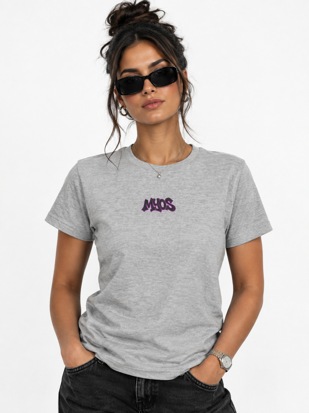Women's T-shirt Black/Pink logo