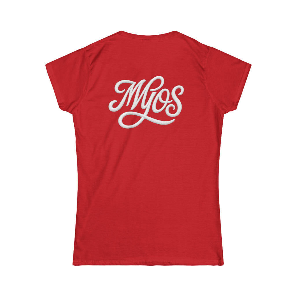 Women's T-shirt White Cursive Logo