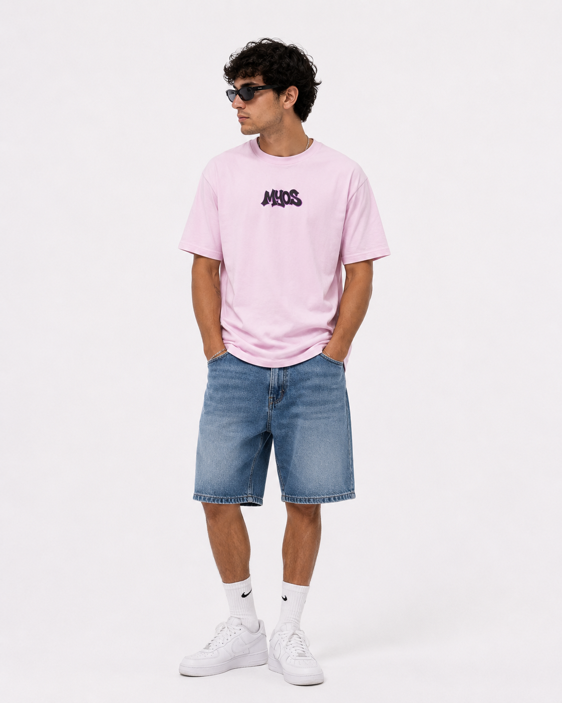 Men's T-shirt MYOS Black/Pink Logo